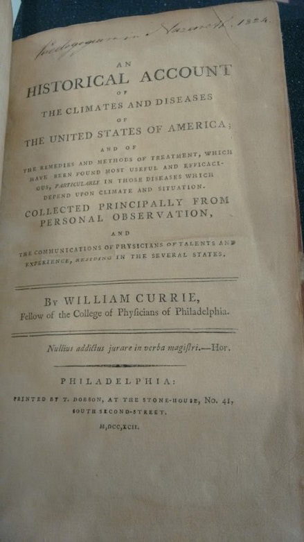 An Historical Account of the Climates and Diseases of the United States of America