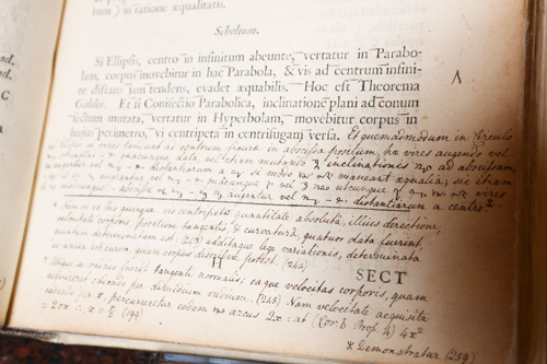 Close up of paper from Principia with handwriting
