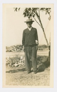 Unidentified Japanese American man, Poston War Relocation Center