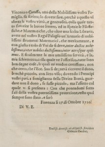 Last page of Cicarelli’s letter to the readers, signed ‘Cellenio Zacclori.’