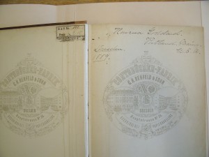 Inside cover of the Rowena Goddard Diary, 1889.