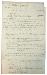 Legal document related to Hudgins v. Wright, 1806 Tucker Coleman Papers, Series 3, Box 17, Folder 2