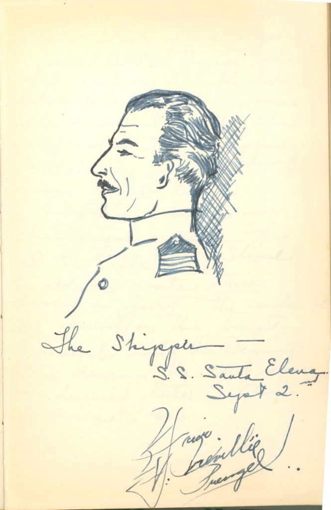 Profile Sketch of the Skipper, 2 Sept. 1934. Marie Katherine and Oliver E. Seegelken Papers, 1918-1943 (Mss. Acc. 2014.083)