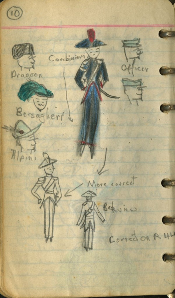 Victoria's rendering of Italian soldiers’ and police officers' uniforms