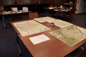 Selection of hand colored, eighteenth century maps from the John Womack Wright Collection of Maps (Mss. 65 W93).