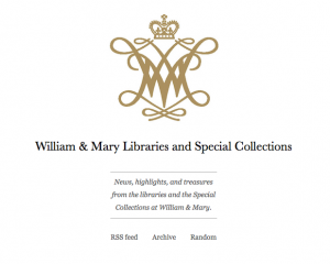 William & Mary Libraries and Special Collections Tumblr Blog