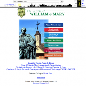 W&M home page 1997