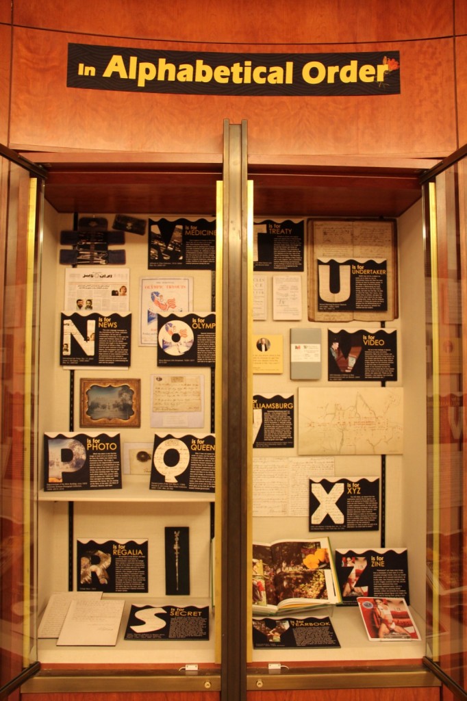 Exhibit Case from In Alphabetical Order