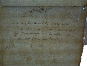Montebourg Manuscript wrapper (Collection of French Language Manuscripts, 1633-1942, Mss. 1.17)