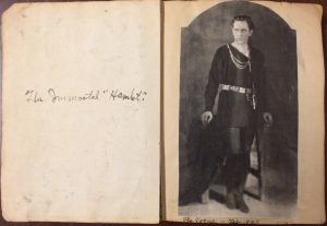 Barrymore as Hamlet. Scrapbook Vol. 1. Alma Fontaine Papers, 1923-1926, Mss. 84 F73.