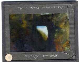MLS-NB.3 Hand-colored stereoview of Natural Bridge in Virginia. Kelvin Ramsey Collection of Lantern Slides and Stereoviews (MS 00009)