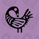 Bird illustration on purple background
