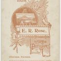 E. R. Rose cabinet card, verso