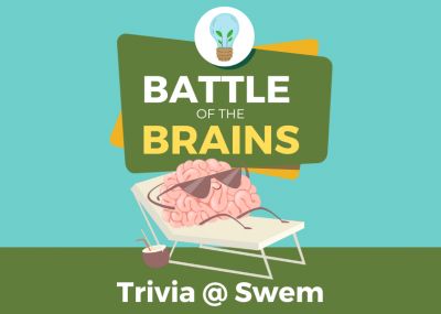Battle of the Brains with a cartoon brain lounging on a chair with a coconut drink