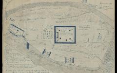 Jamestown Island Civil War map with troop positions and encampments labelled
